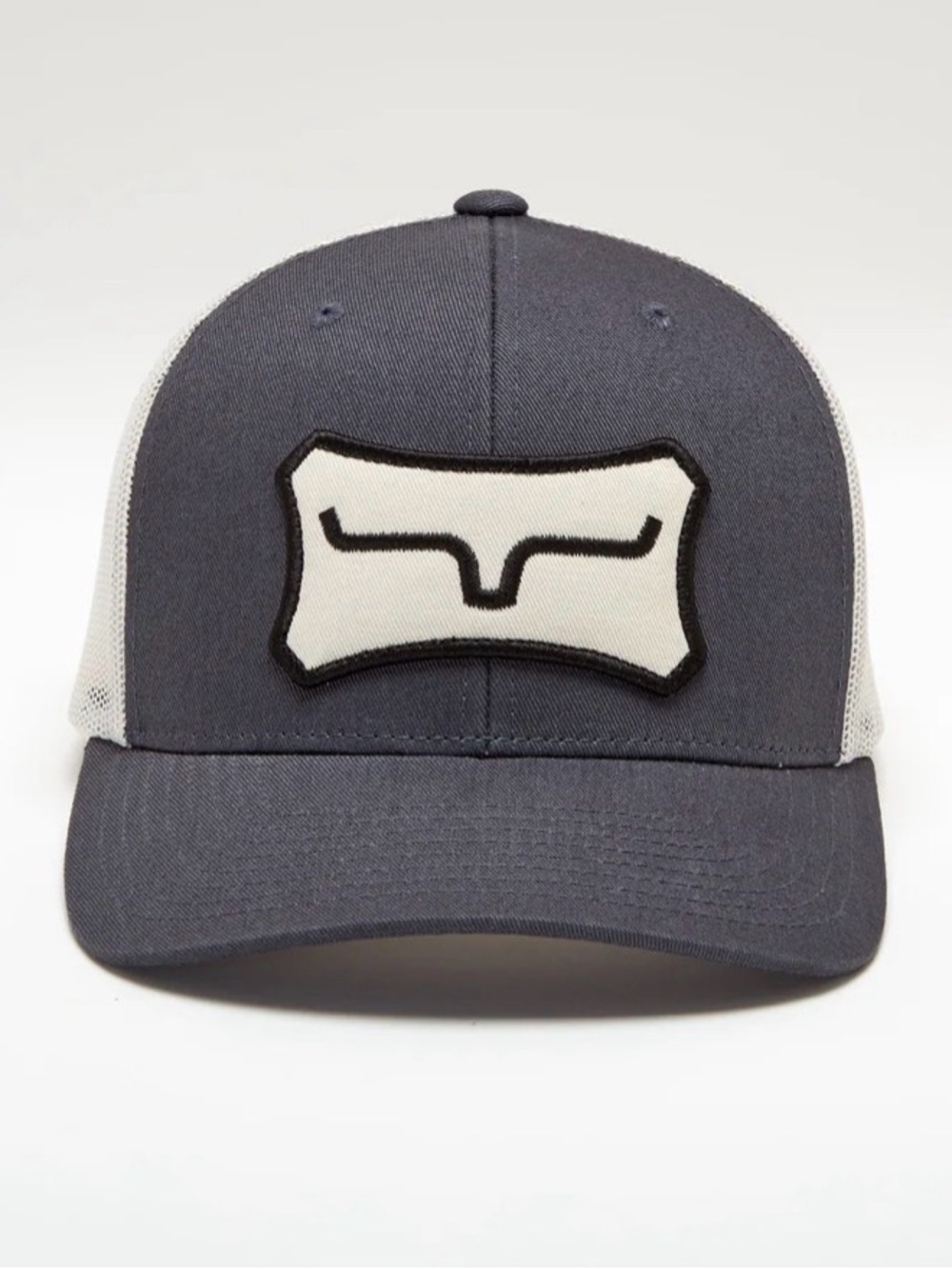 NWT Men's Kimes Ranch Gray and White Trucker Cap with Patch Logo